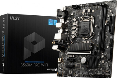 Pllakë amë MSI B560M PRO WIFI, 64 GB, DDR4, e zezë