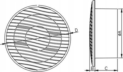 Ventilator muri DOSPEL Fala 100, 100mm, 100W, i bardhë
