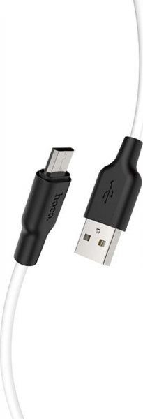 Kabllo USB Hoco X21 Plus, Micro USB, 2.4A, 1m, e bardhë