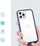 Këllëf telefoni Hurtel Clear 3in1 për iPhone 12 Pro, xhel transparent, kornizë blu