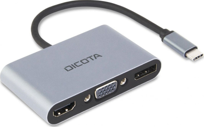 Docking station Dicota D32064, USB-C, kompakt, argjendtë