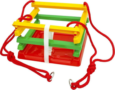 Leagan plastik për kalamaj Plastic Swing With Strap, me rrip sigurie, për përdorim mrena dhe jashtë, shumëngjyrësh