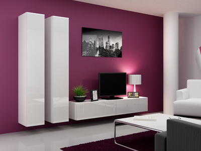 Dolap i varur Cama VIGO 180, 180x40x30 cm, MDF, i bardhë me shkëlqim