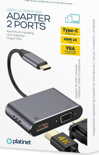Përshtatës Panasonic USB-C - HDMI/VGA, 4K ,30Hz 