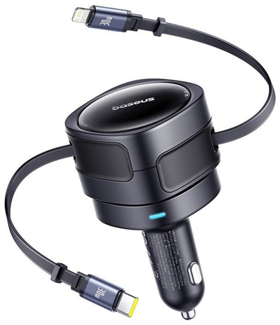 Karikues veture Baseus Enjoyment Max, 60W, me kabllo USB-C dhe Lightning, i zi