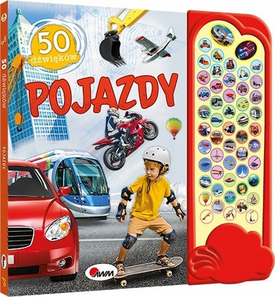 Libër interaktiv për fëmijë Wilga Vehicles 50 Sounds, 50 tinguj, 14 faqe, shumëngjyrësh