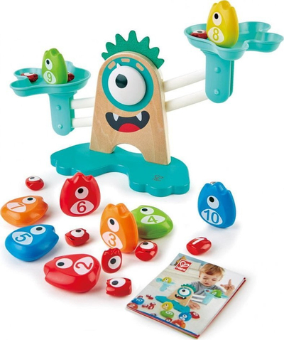 Lodër edukative Hape Monster Math Scale, 22 copa, shumëngjyrëshe