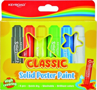 Ngjyra poster në stik KEYROAD, set 6 ngjyra, 10g