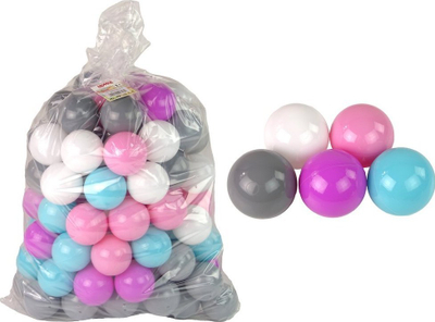 Toptha plastike loje Bestway, 100 copë, pastel, shumëngjyrëshe