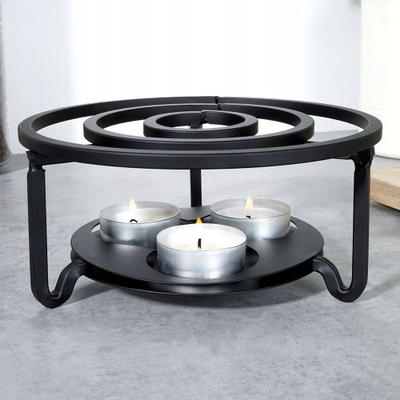 Ngrohës për qiri Heat Candle Heater, bazë metalike, për çajnikë dhe fondue, argjendtë