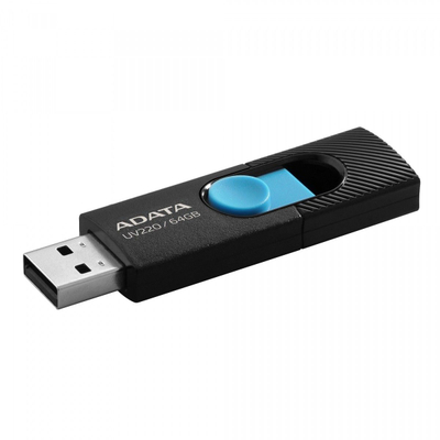 USB ADATA UV220, 64GB, USB 2.0, e zezë blu