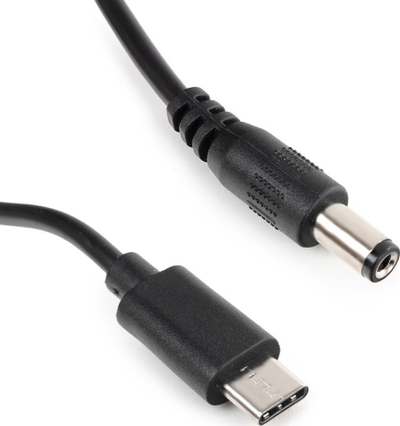 Kabllo adapter USB-C në DC 2.1/5.5, 5V 1A, 100cm, i zi