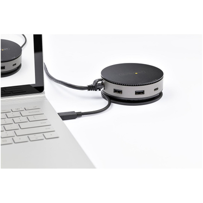 Adapter USB C multiport StarTech, 4K 60Hz HDMI DP VGA, 75W PD, gri e zezë