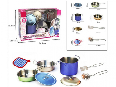 Set kuzhine metalik, 8 pjesë, për organizim, ngjyrë metalike