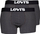 Boksa Levis Trunks, set 2 copë, me brez elastik, gri