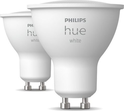 Llambë inteligjente Philips Hue White GU10, LED, 2 copë, e bardhë