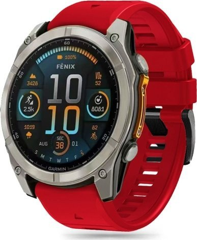 Rrip dore Tech-Protect Silicone Line për Garmin Fenix 47mm, TPU, i kuq
