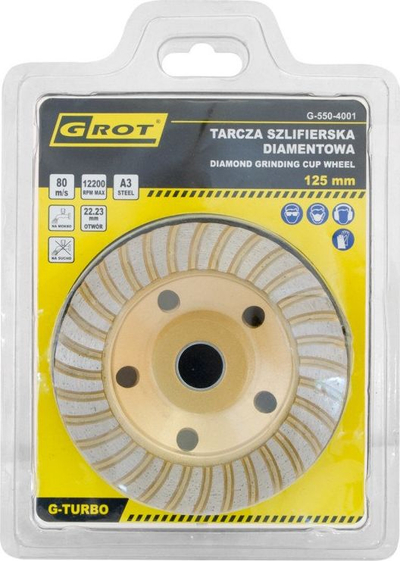 Disk gërryes Grot, 125 mm