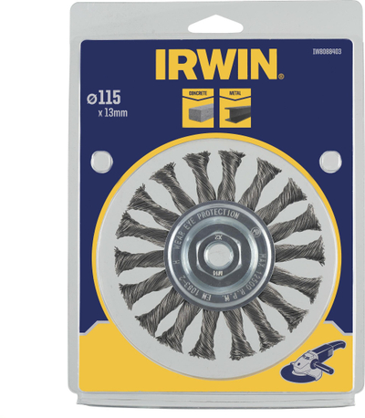 Furçë teli e rrumbullakët Irwin IW8088403, 115mm, M14, metalike