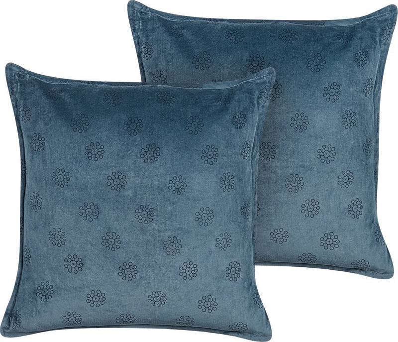 Set jastëkësh dekorativë SESELI, 2 copë, velvet, 45 x 45 cm, blu e errët