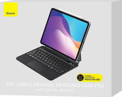 Këllëf me tastierë Baseus Brilliance, Bluetooth, me ndriçim, për iPad Pro 11" dhe Air 10.9", i zi