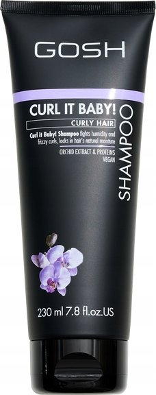 Shampo për flokë kaçurrela GOSH Curl It Baby, 230 ml, për zbutje edhe rregullim kaçurrelash