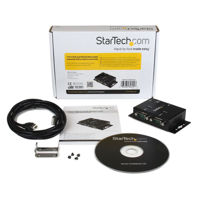Përshtatës StarTech, 2x DB9 në USB-B, RS232, me çip FTDI, i zi