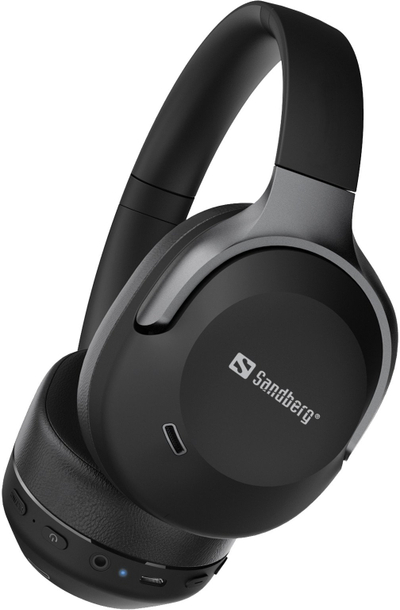 Kufje pa tela Sandberg Wireless Travel Headset, ANC, ENC, të zeza
