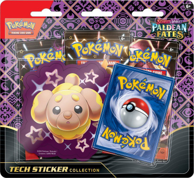 Kuti ekspozimi Pokemon TCG Paldean Fates Tech Sticker, bosh, shumëngjyrëshe