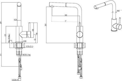 Rubinet Quadron Angelina PullOut SteelQ (84818011), i bronztë/i bardhë
