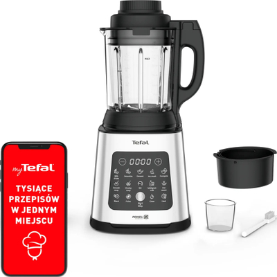 Blender tavoline Tefal BL83SD30 Perfectmix Cook, 1400W, enë xhami 2L, i zi argjendtë