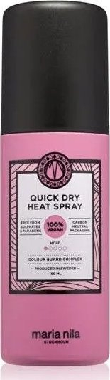 Sprej mbrojtës për flokë Maria Nila Quick Dry Heat Spray, 150 ml