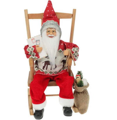 Dekor Santa Claus, 35 cm, i kuq