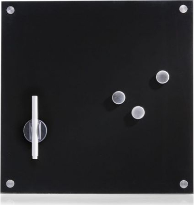 Tabllo shënimesh Zeller Glass, 40x40cm, magnetike, e zezë