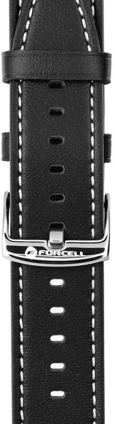 Rrip ore Forcell Strap F-DESIGN FS21, 20 mm, lëkurë sintetike, i zi