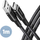 Кабел AXAGON USB-C - USB-A, USB 2.0, 3A, ALU, плетенка, 1m, црна боја