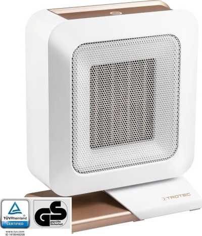 Ngrohës keramik me ventilator Trotec TFC 14 E, portativ, me termostat, i bardhë me ari