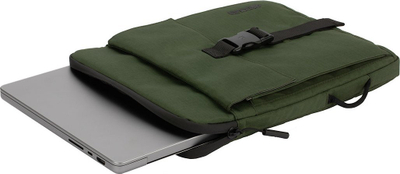 Çantë laptopi Incase Transfer Sleeve, 14", me xhep të përparmë që zgjerohet, jeshile e errët