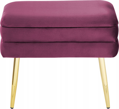 Stol me vend për me fut gjëra Beliani ODESSA, velvet, këmbë metalike ngjyrë ari, burgundy