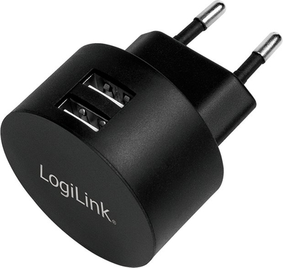 Adapter karikimi LogiLink USB, me 2 porta USB, 10.5W, i bardhë