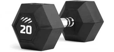 Hantel tiguar HEX, 20 kg, gome, i zi
