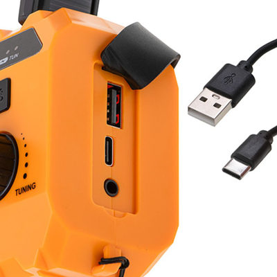 Radio portative multifunksionale me panel dielli, 1200mAh, power bank, jeshile