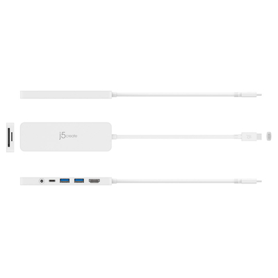 USB C адаптер J5create JCD373 N, HDMI 4K, Power Delivery 60W, сив