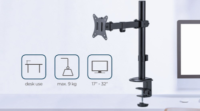 Mbajtës për monitor Gembird MA-D1-03, 17”-32”, i zi