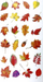 Stickerë dekorativë Titanum Foil Stickers Autumn Leaves, set me 24 copë, efekt metalik, shumëngjyrëshe