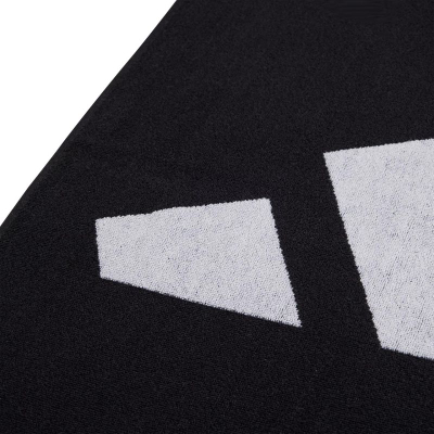 Peshqir adidas 3BAR L IU1289, 70 x 140cm, pambuk, i zi e bardhë