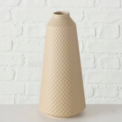 Vazo dekorative Boltze Monrovia, qeramike, 27 cm, bezhë mat