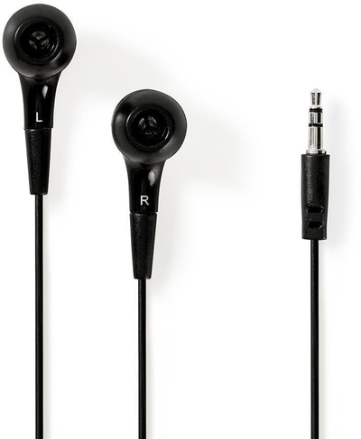 Kufje Nedis in ear me tel, 1.2m, 3.5mm, të zeza