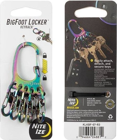 Karabinë për çelësa Nite Ize BigFoot Locker, çelik inox, me SlideLock, argjend