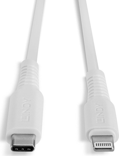 Kabllo USB Lindy USB C me Lightning, 0.5 m, e bardhë